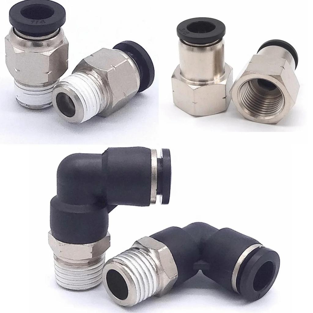 1/8"-1/2" NPT Наружная/Внутренняя 1/8- 5/8" Дюйм Трубка Наружный Диаметр Угольник Пневматический Быстроразъемное Соединение Быстросъемное Соединение