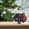 Cute Christmas Glowing Small House Luminous Resin LED Light Snow House Elegant Warm Light House Ornament Home Xmas Decor