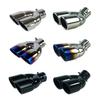Universal Car Inlet Double-Barrel Rear Exhaust Tip Tail Pipe Muffler Outlet Stainless Steel Trim Muffler Pipe Tail