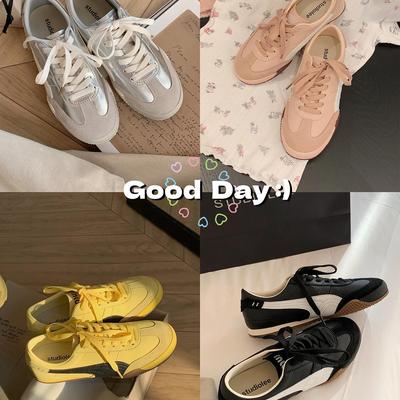 Версия из коровьей кожи, внутренняя высота увеличена, кожа контрастного цвета, шнуровка miu, на толстой подошве, универсальная женская повседневная спортивная обувь