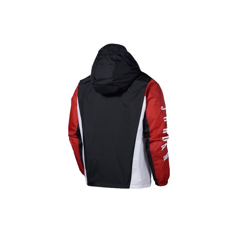 Jordan Сращенная баскетбольная спортивная куртка с логотипом с капюшоном, мужские куртки, черный, красный CV2241-010