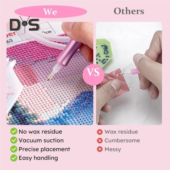Вакуумная алмазная художественная ручка Электрическая алмазная художественная ручка с лотком для хранения Инструмент для размещения алмазов без воска для всех видов алмазов
