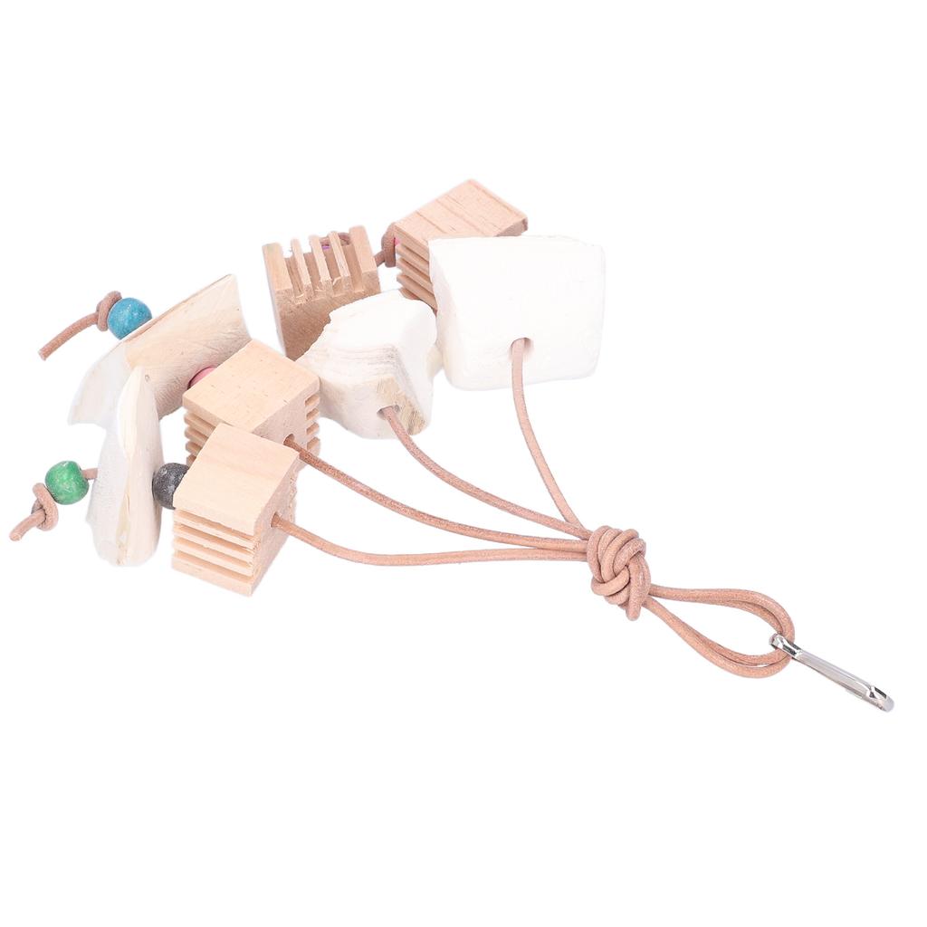 Жевательная игрушка для попугая, натуральное дерево, кость каракатицы, подвесная веревка для шлифования зубов птицы для попугаев