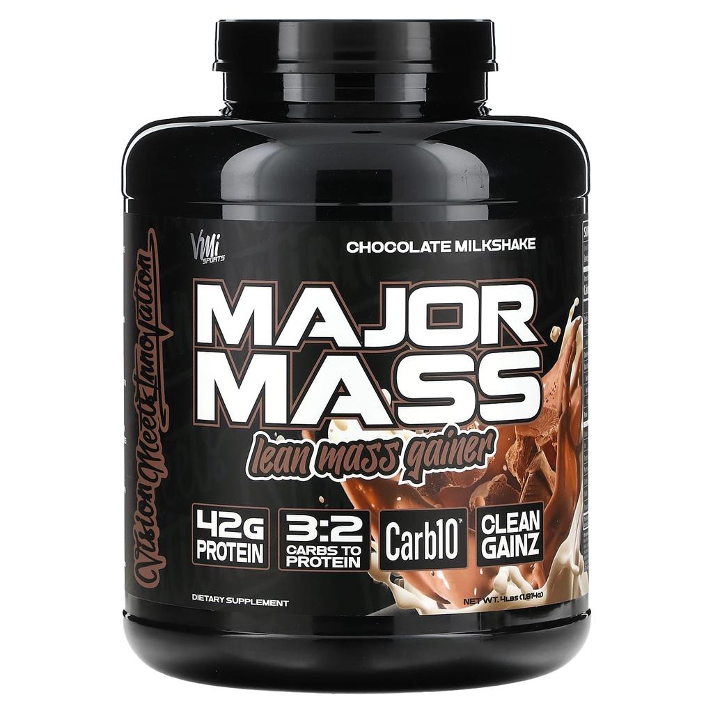 VMI Sports Major Mass, Muscle Gain, Chocolate Milkshake, 4 Lb (1,814 G)