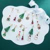 Christmas Asymmetry Earrings Ear Studs Tassels Ear Line LImitation Drill Earrings for Women