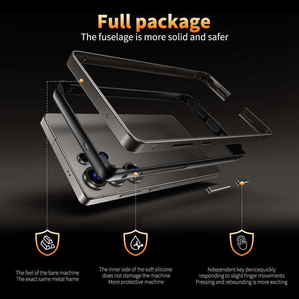 Silicone Metal Bumper Case for Samsung Galaxy S26 Ultra S25 Plus S26Ultra S25Ultra S24Ultra S26Plus S25Plus S24Plus Lock-Free Pure Frame Phone Cover