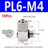 10Pcs Male Thread Air Tube Connector M3 M4 M5 M6 Pneumatic Pipe Connector Quick Fitting Fast Joint