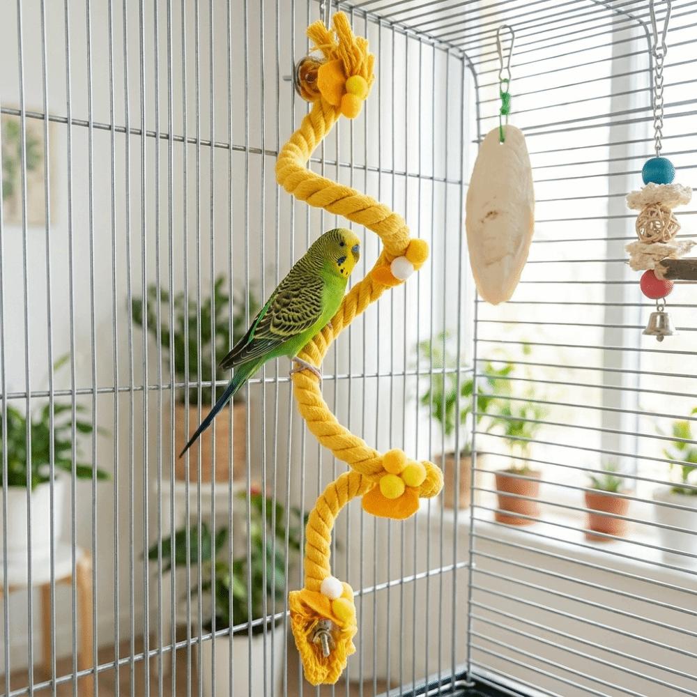 Hanging Bird Climbing Rope Bite Resistant Flexible Bird Habitat Pole Cage Accessories