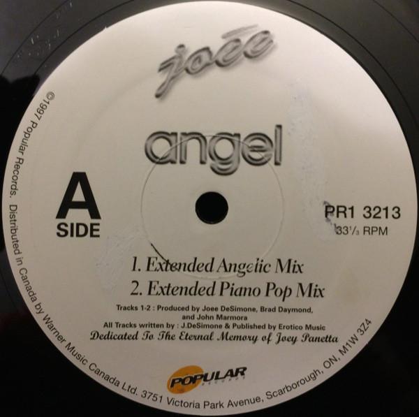 12-дюймовая пластинка JOE Angel PR13213 Популярные пластинки 1997 Канада Танцевальная Электроника Б/у