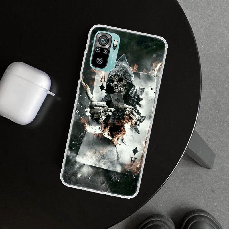 Чехол-накладка с рисунком Череп Жнеца Скелет Пистолет для Xiaomi Redmi Note 15 14 13 12 11 Pro Plus 14S 12S 11S 11T 11E 10S 10 Индивидуальный F