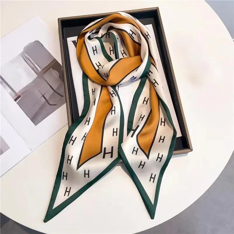 Luxury Design Zebra In Flowers Women Scarf Luxury Silk Scarf Fashion Hair Headband Foulard Skinny Bag Scarves Neckerchief Lady