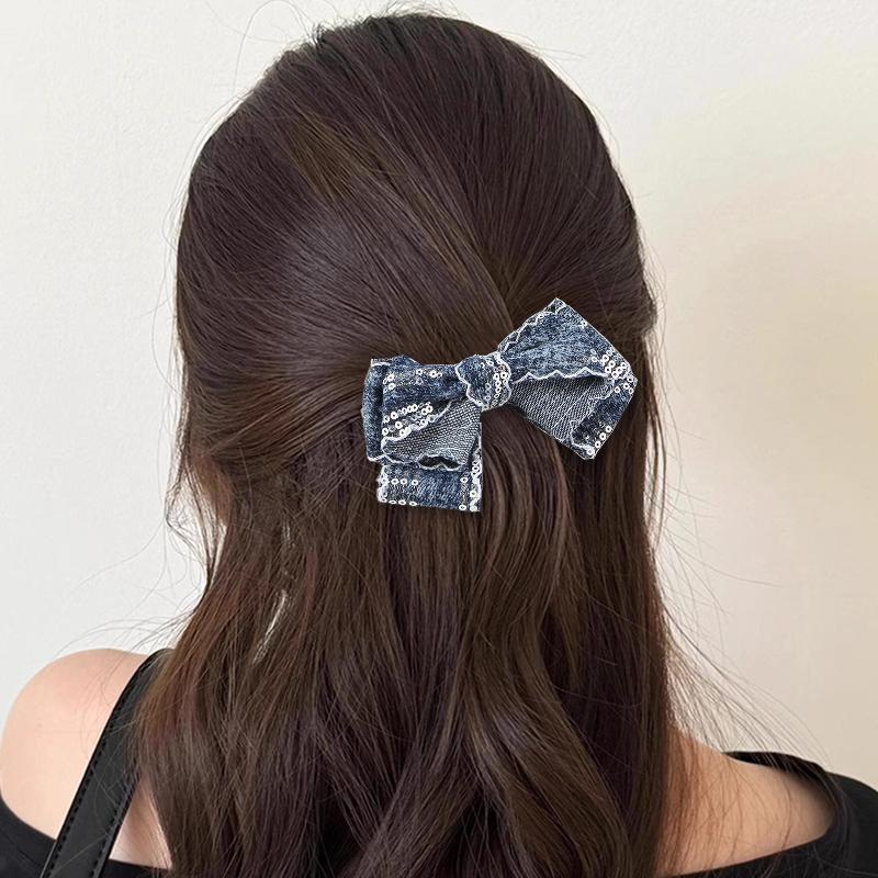 4смx10Ярдов Джинсовая Ткань с Блестящими Пайетками и Кисточками, Материалы для DIY, Скрапбукинг, 1 рулон