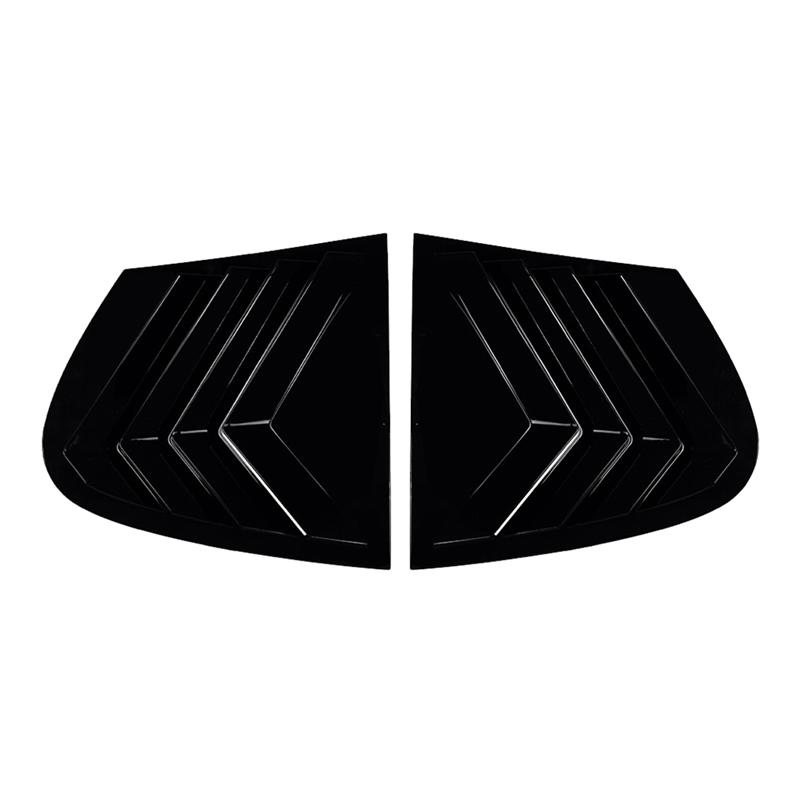 Car Rear Triangular Window Blinds Cover Trim Louvers Shutters For BMW 1 Series E87 2005-2011 Glossy Black-M53K