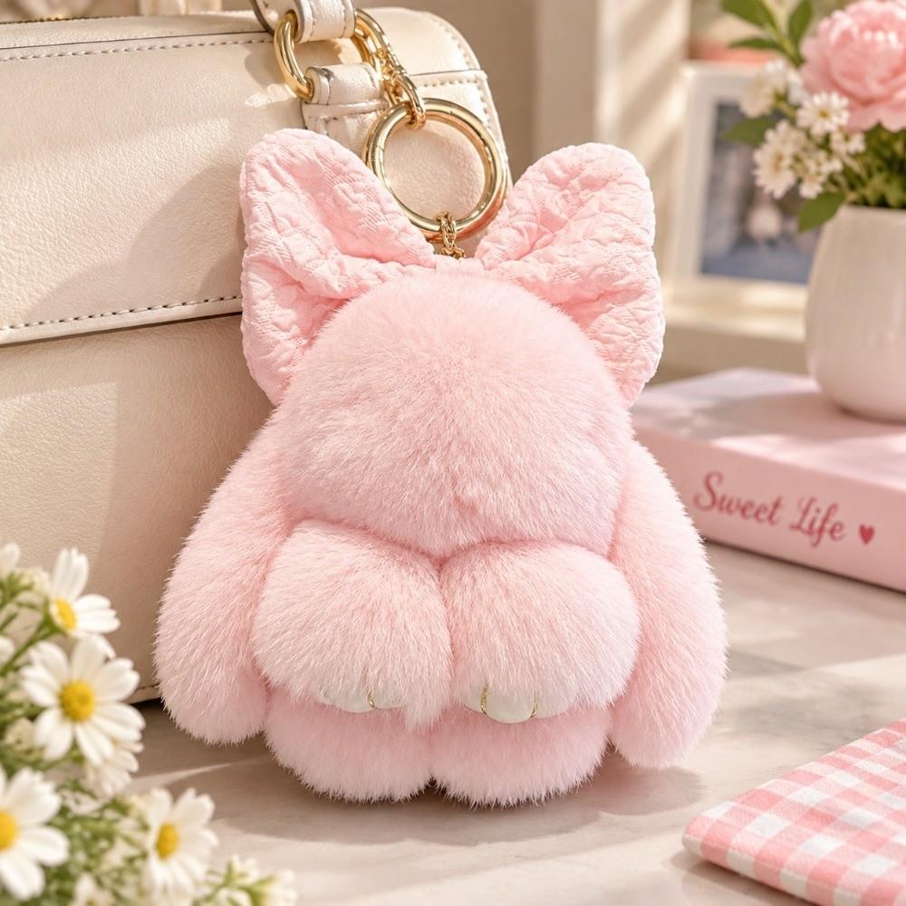 Hanging Ornaments Faux Rabbit Fur Keychain Soft Fluffy Bag Charms Backpack Pendant