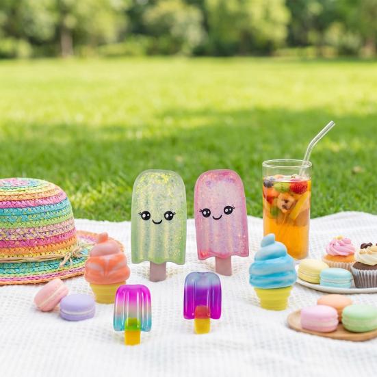 6 шт. Игрушка-пищалка для мороженого, ультрамягкая, медленно поднимающаяся, сенсорные фиджет-игрушки для снятия стресса, тревоги, сувениры для вечеринки