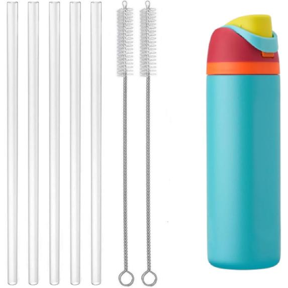 4Pcs Replacement Straw Fit for Owala 24oz 32oz,Reble Drinking Straws with Cleaner Brush Compatible with Owala FreeSip Water Bottle, Cup Accessories