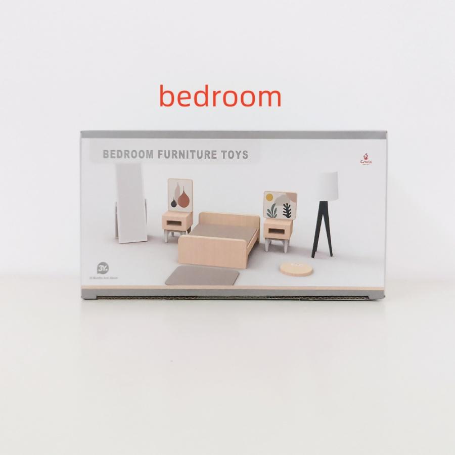 Вилла в скандинавском стиле, кукольный домик, детская игра, миниатюрная имитационная мебель, спальня, кухня, деревянные игрушки, для мальчиков и девочек