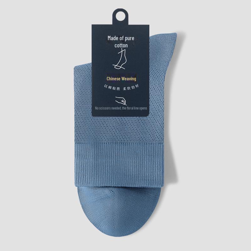 Мужские дышащие черные сетчатые хлопковые носки для всех сезонов