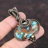 Колючая устрица Медь Бирюза Кулон Медная проволока Обернутый драгоценный камень Кулон ручной работы Ювелирные изделия Обернутый кулон для подарка Медь Дизайнерские украшения