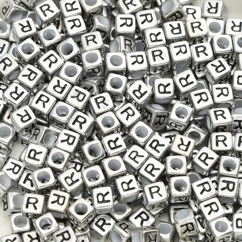 Acrylic English Letter Cube Beads For DIY Necklace Bracelet Earrings Jewelry Making Craft Accessories