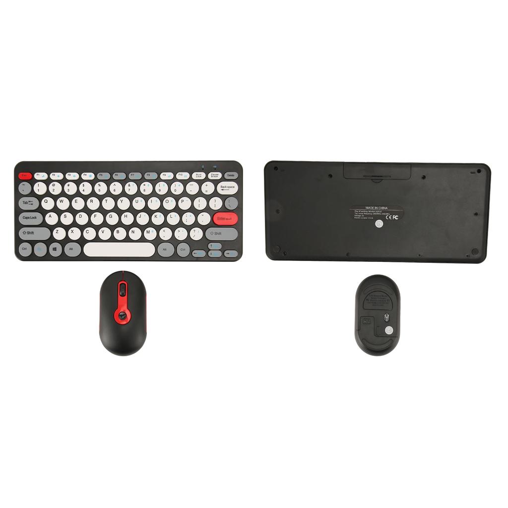 Wireless Keyboard Mouse Set Stylish Slim Round Keycaps   Ergonomic 2.4G Keyboard Mouse Combo for Desktop PC Computer