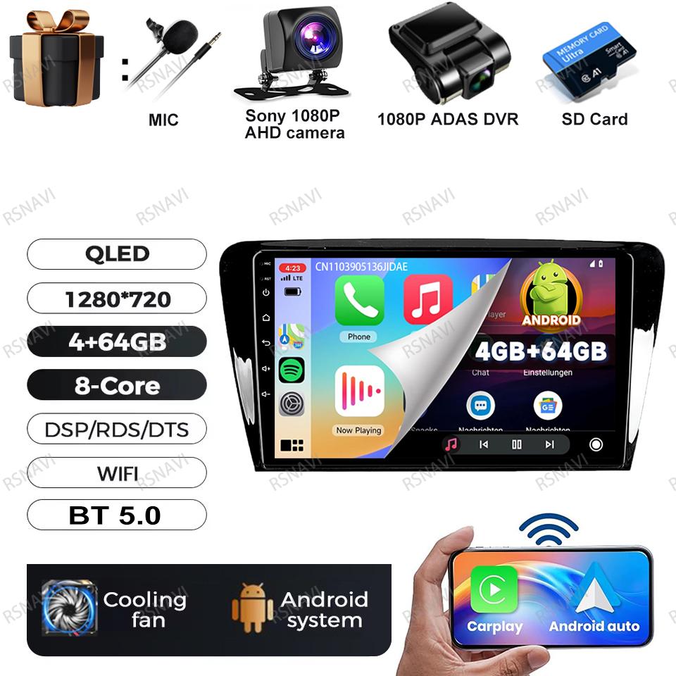 Android 16 Video Player For Volkswagen SKODA Octavia 3 A7 2013 2014 2015 2016 2017 2018 Car Radio Multimedia RDS GPS Autoradio