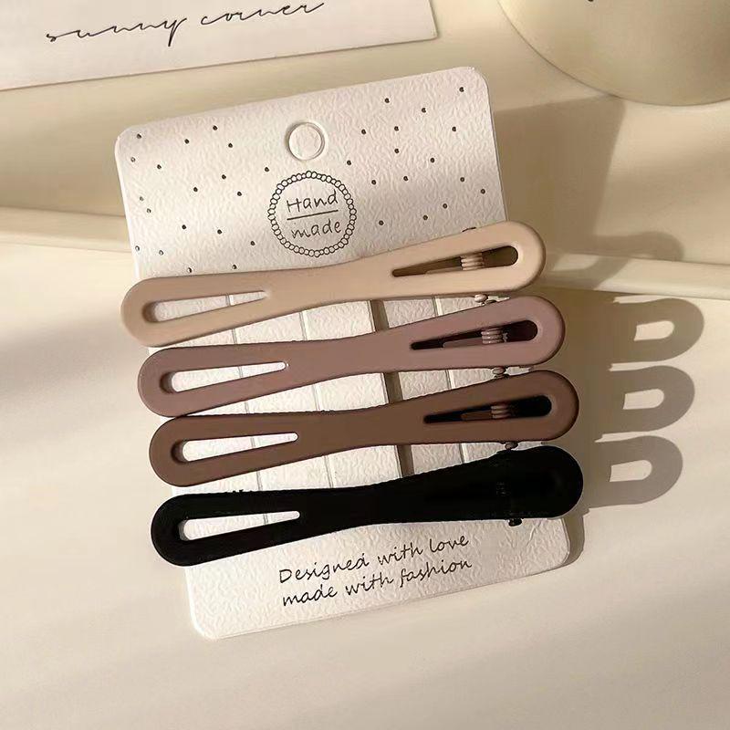 Большая заколка-уточка для молочного кофе для челки и боковых волос – Модный аксессуар для волос