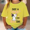 Just A Girl Who Loves Cats Tshirt Girls Harajuku Animal Summer Fashion Kids Clothes Funny Graphic Cute Cat Lover Streetwear