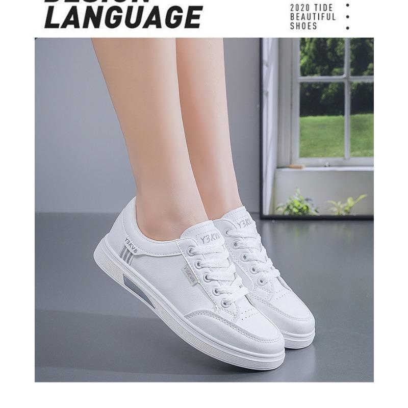 Весенние новые белые туфли для женщин корейской версии универсальные студенческие туфли на плоской подошве женская повседневная спортивная обувь