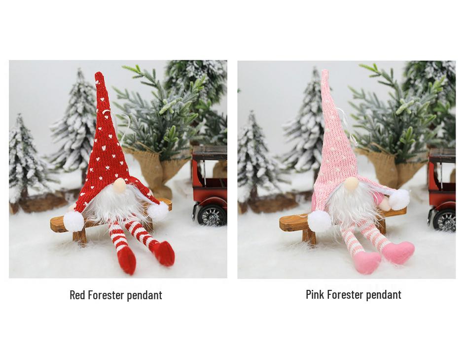 Вязаное украшение на рождественскую елку «Лесной эльф со светодиодной подсветкой»