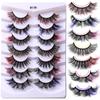 European And American False Eyelashes Stage Makeup Mink Hair Color Eyelashes Vertical Multi -Layer Chemical Fiber Thick Eyelashes