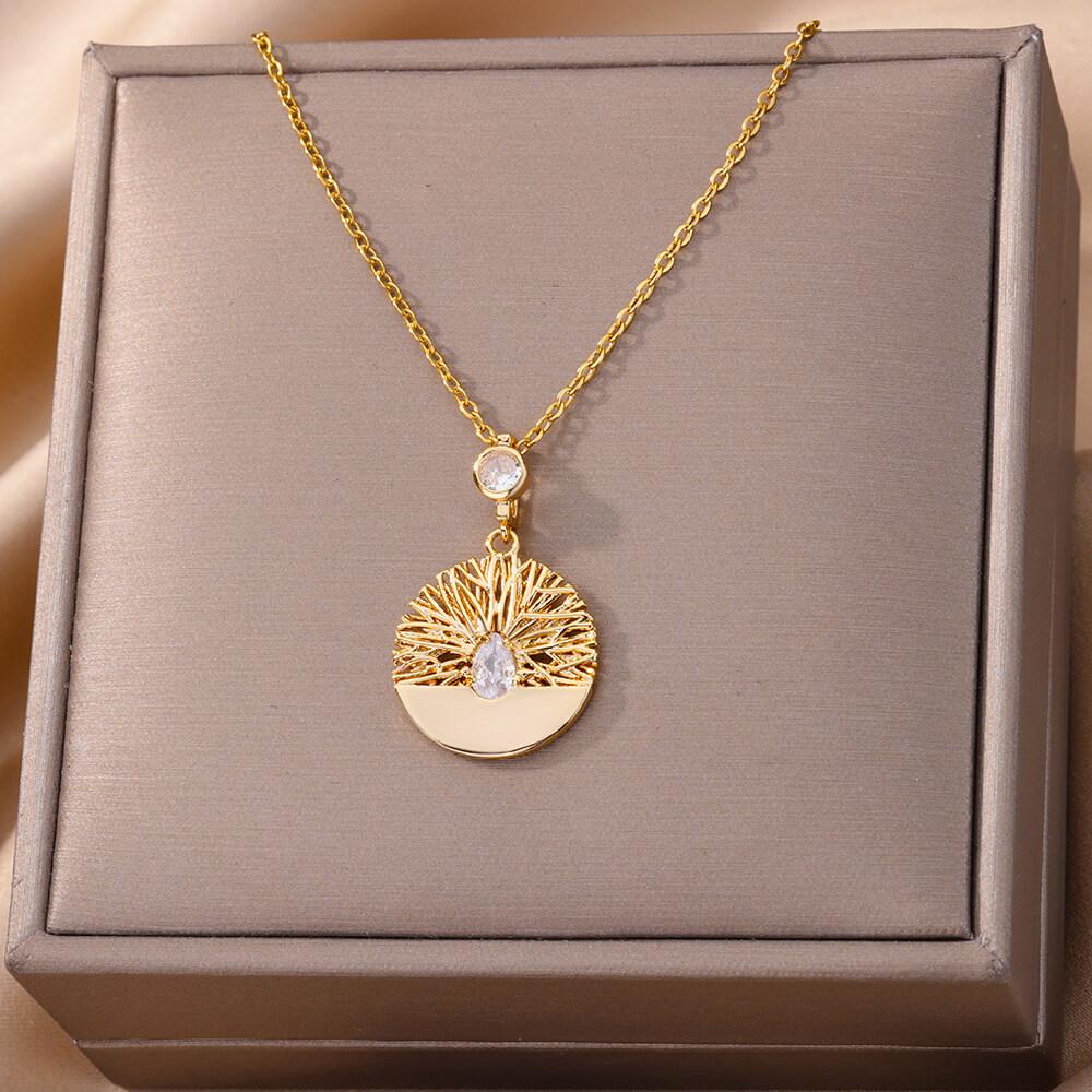 316L Stainless Steel Zircon Jesus Cross Pendant Necklaces For Women Hip Hop Gold Color Cross Necklace Party Jewelry Gift