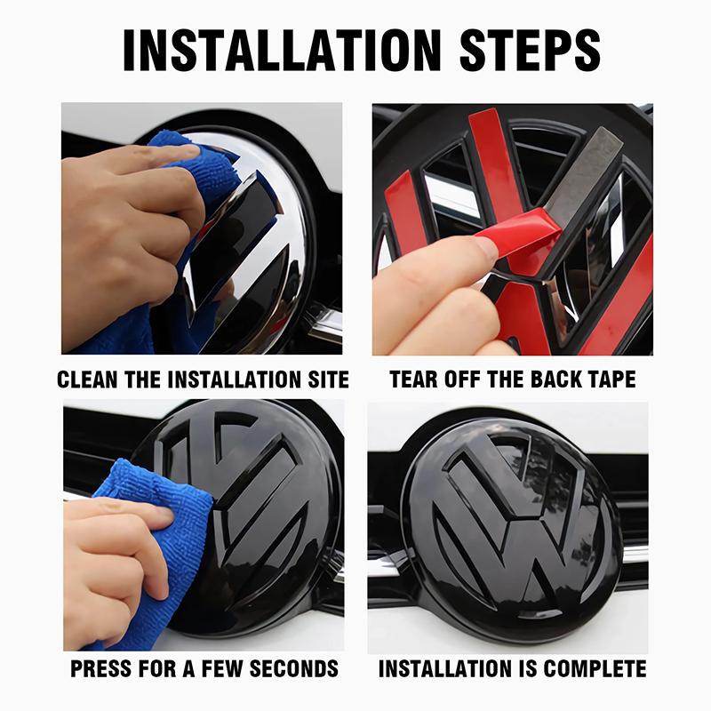 For VW Volkswagen Car Logo Front Grille Rear Trunk Decoration Sticker For VW GTI Golf MK6 Polo Passat B6 CC Tiguan T-ROC Jetta Arteon zs3