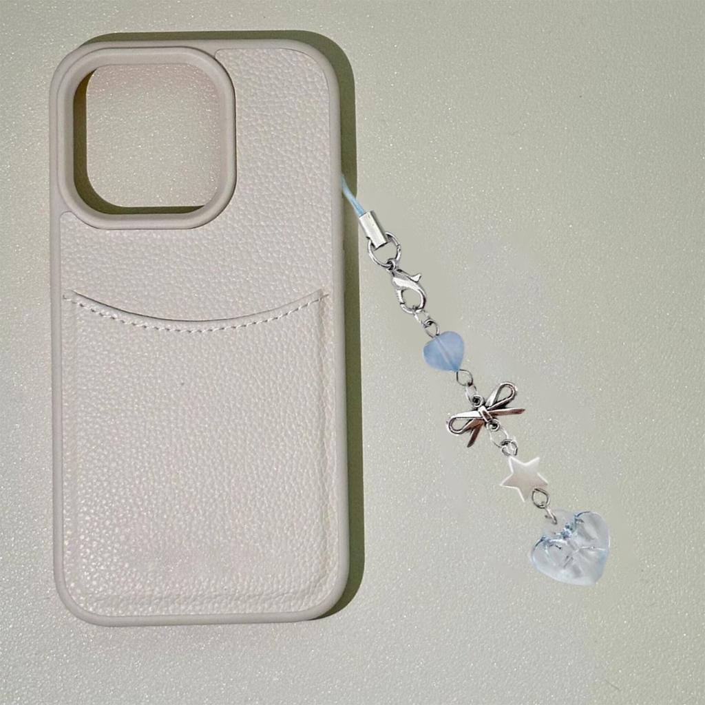 Красочная цепочка для телефона из бусин, смоляной брелок, бантик, сердечко, шарм-звезда, женский брелок для ключей, стильный шнурок для телефона, аксессуар