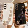 Плюшевый чехол-браслет с сердечком для Samsung Galaxy S23 S22 S21 S20 FE S10 S9 S8 Plus Ultra Note20 10, силиконовый чехол с цепным покрытием