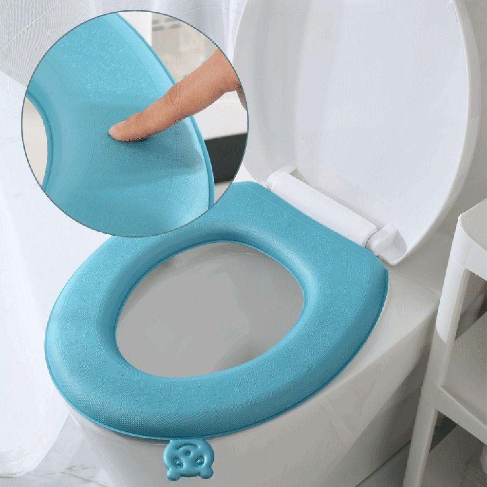 Universal Toilet Seat Cover Waterproof With Flip Lid Handle WC Ring Mat Thickened EVA Toilet Cover Cushion Home Bathroom