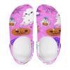 White Color Printed EVA Clogs Women Men Lightweight Breathable Garden Shoes Slip On Beach Pool Bathroom Home Sandals