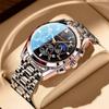 2025 New Brand Multi-function Men's Watch Waterproof Luminous Quartz Wrist Watch Stainless Steel Men Top Clock Chronograph