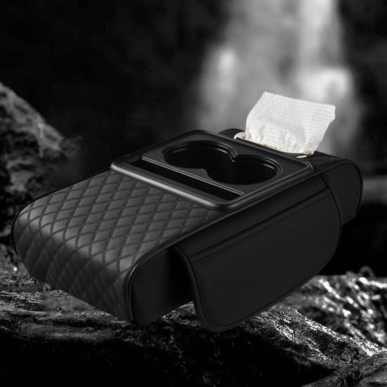 Универсальный чехол на подлокотник автомобиля, несколько отделений, простая установка, чехол на центральную консоль автомобиля с 2 подстаканниками