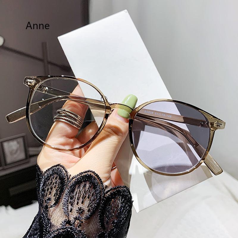 Photochromic Myopia Glasses New Women Men Round Sun Discolored Presbyopia Eyewear Blue Light Blocking Glasses