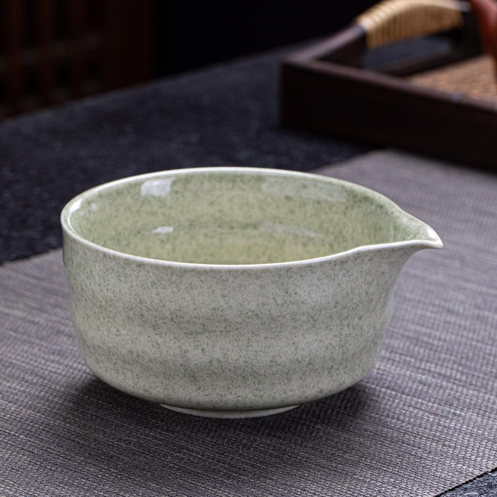 Matcha Grey Green Ceramic Matcha Bowl Large Capacity High Temperature Resistant Tea Salad Soup Bowl Smooth Green Tea Maker Cup