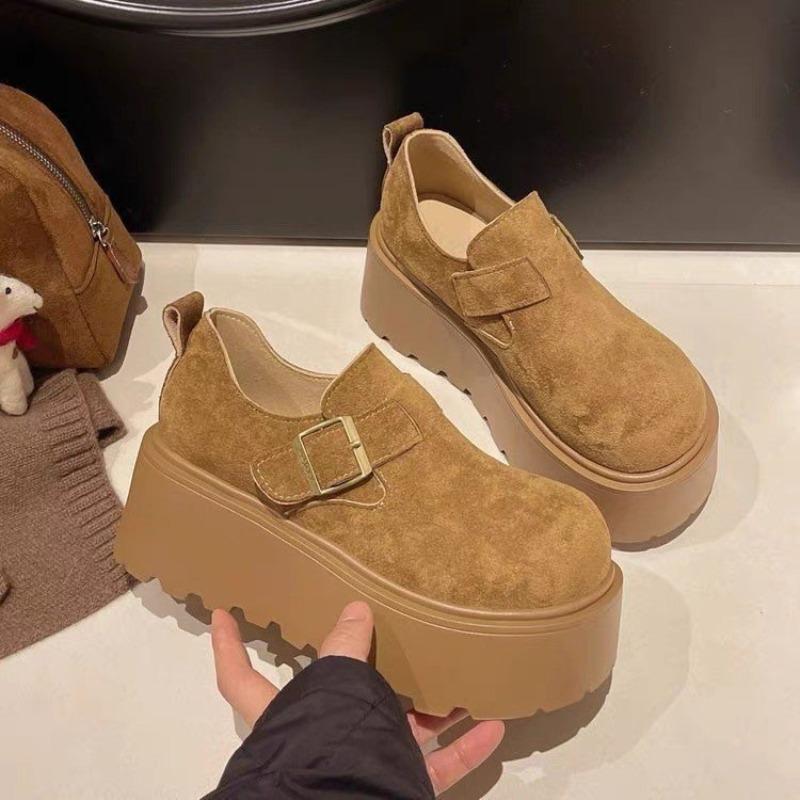 Увеличивающие рост толстоподошвенные маффины осень новые педальные маленькие ретро одинарные туфли