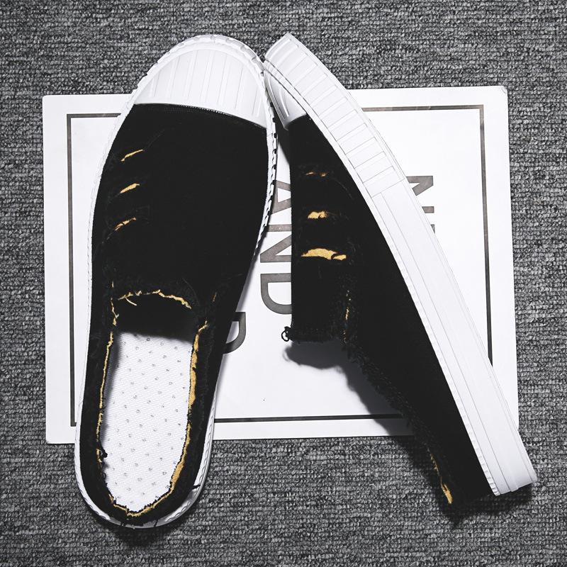 Летние новые дышащие тапочки Lazy Man One Step, японские низкие модные мужские туфли для сноуборда, парусиновые туфли Half Trailer