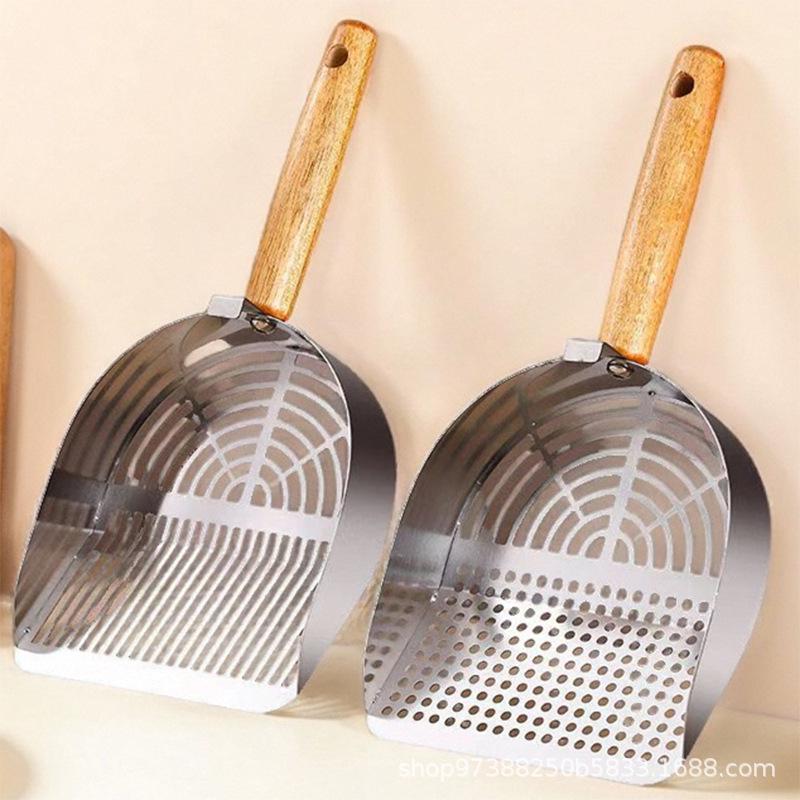 Stainless Steel Cat Litter Scoop with Fine Mesh and Handle