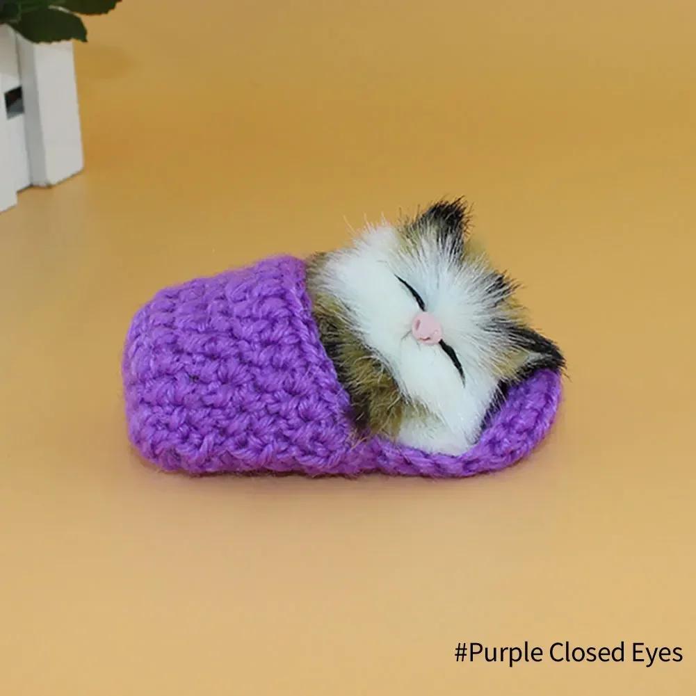 Stuffed Toys Lovely Simulation Animal Doll Plush Sleeping Cats Toy With Sound Kids Toy Decoration Birthday Gift For Children