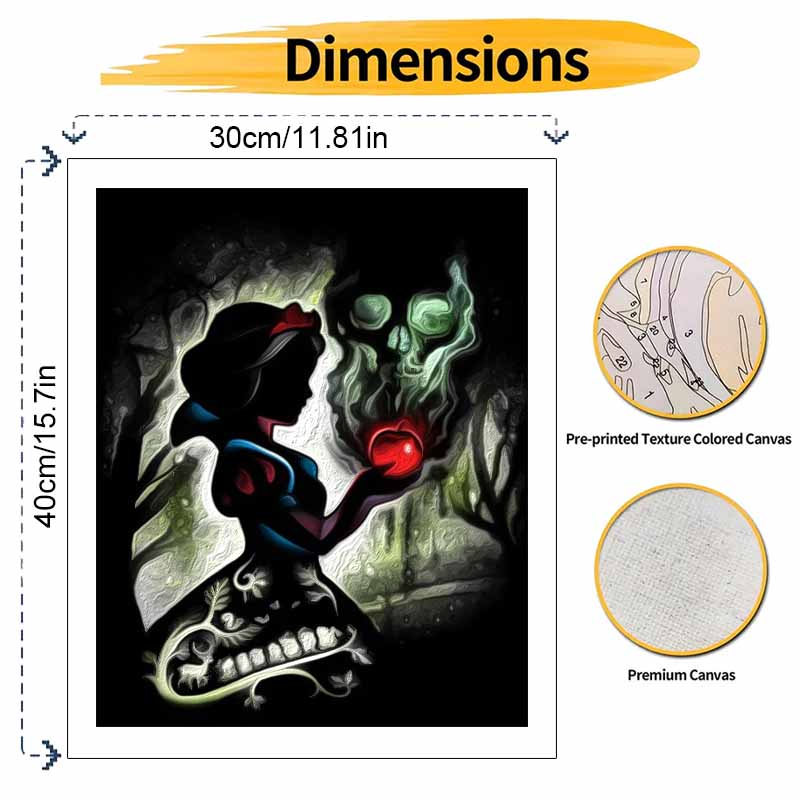 Disney Snow White Poison Apple Art Painting Kit Home Wall Decor Handmade Gift Modern Fantasy Unique Room Aesthetic Classic Fairy Tale