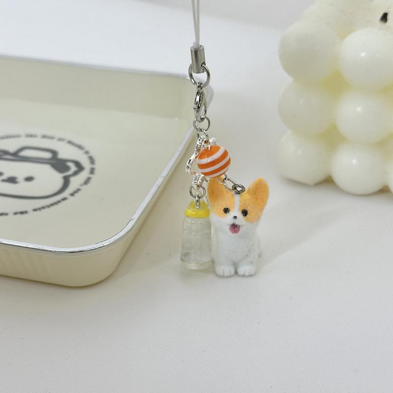 Kawaii Flocking Animal Phone Lanyard Cartoon Puppy Koala Keychain Creative Cute Keyring Bag Подвеска Для Пары Подарки