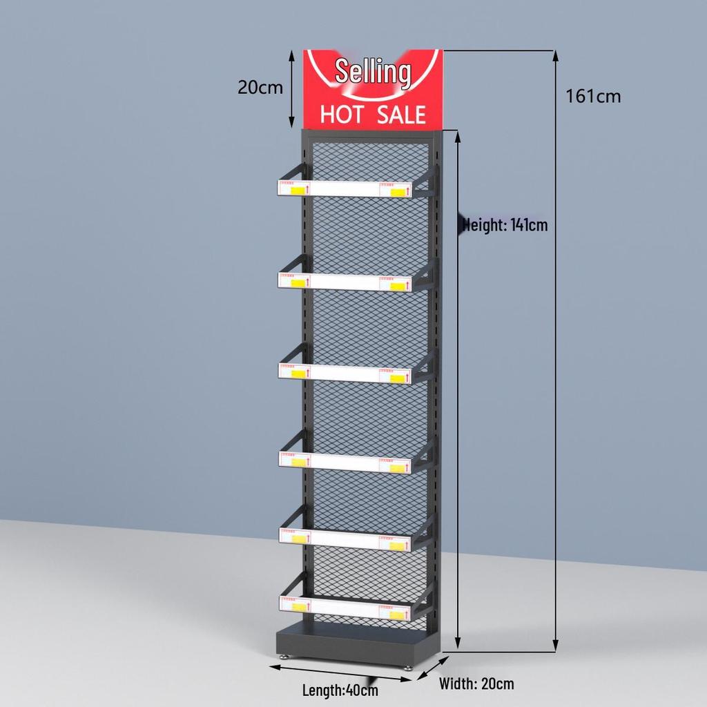 Compact Snack & Gum Display Rack with Multi-Layer Hooks for Supermarkets