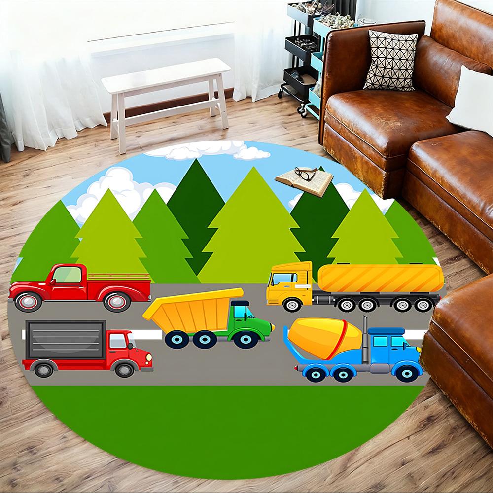 1pc truck forest Round Chair mat Area Rug - Non-Slip, Floor Mat for Office, Bedroom, and Indoor Decor c1125247