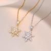 Новое стильное женское золотое ожерелье со снежинкой: Дизайн из титановой стали в японском и корейском стиле.